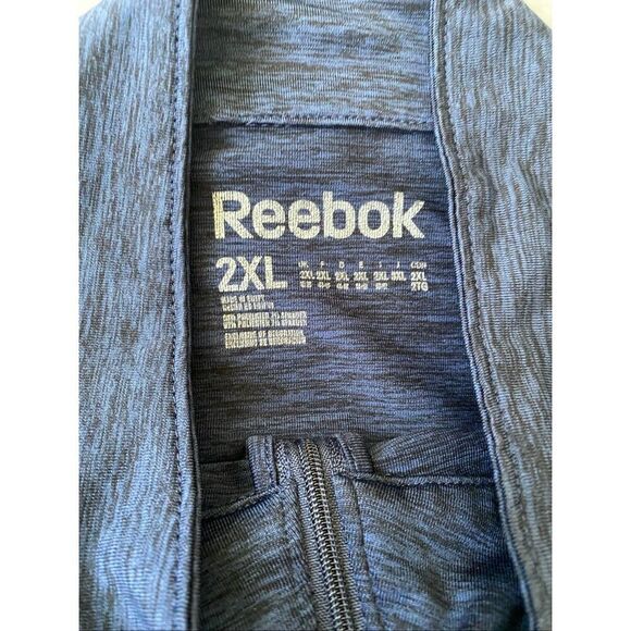 Reebok men 2XL dri fit quarter zip Longsleeve pullover navy blue - Picture 7 of 10
